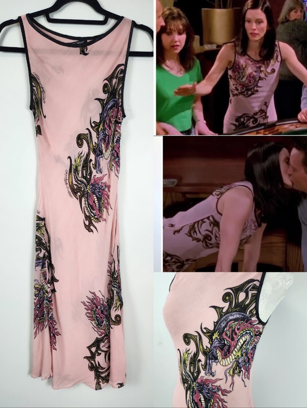VTG 90s Franky for Betsey Johnson Tattoo Dress - ASO Monica Geller Friends